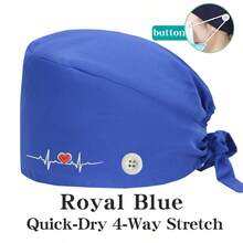 1 buah Topi Kerja Dokter Gigi Bordir, Unisex, Cocok untuk Panti Jompo, Salon Kecantikan, Topi Elastis yang Dapat Dicuci dengan Kancing, Sepanjang Musim - MultiWarna - View 20