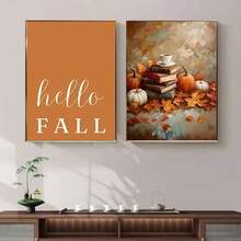 1PC Fall Autumn Maple Leaf Bird Pumpkin Chrysanthemum Posters Prints Canvas Painting Nordic Wall Art Pictures For Living Room Frameless Home Decor