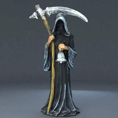 1pc Halloween Decoration Grim Reaper Sculpture, Home Decor, Yard Decor, Haunted House, Desktop Ornament
