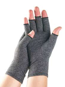 1 pereche de mănuși neutre pentru bărbați și femei, mănuși cu degete expuse multicolore, mănuși tricotate elastice calde, sindrom de tunel carpian, artrită reumatoidă, tendinită, mănuși de compresie avansate violet deschis, foarte potrivite pentru utilizare zilnică, tastare, muncă