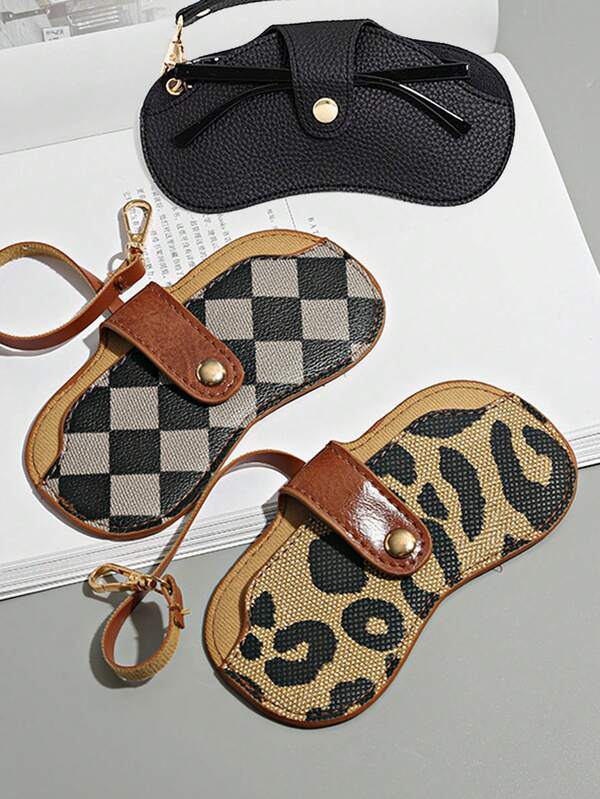 1 PIEZA Estuche de gafas con estampado de leopardo de moda, estuche de gafas suave para uso en el automóvil, adecuado para almacenar gafas, estuche de almacenamiento de gafas para hombres y mujeres con gancho, adecuado para almacenamiento de viaje, almacenamiento de gafas de sol, regalos de vacaciones, regalos de temporada de graduación, regalos de Halloween (con 1 paño de limpieza)