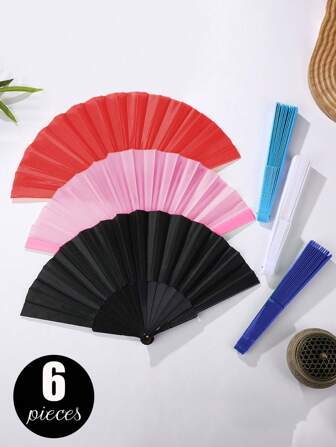 Solid Color Multi Color Flat Dancing Folding Fan Handheld Fan Summer Fan, Spanish Solid Color Fan Performance Prop Fan, Suitable For Daily Home Use, Suitable For Participating In Celebration Activities