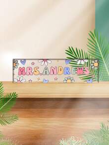 1pc Customized Teacher Name Plate, Back To School Teacher Gift, Personalized Acrylic Desktop Name Plate, Teacher's Day Gift ,Travel Organizer - Multicolor - View 6