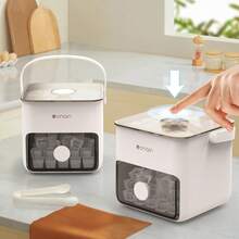 Portable Ice Cube Maker With Storage Drawer - Quick-Freeze Home & Kitchen Ice Tray For Cocktails, Juices - White - View 5