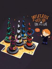 11 Stück/6 Stück/4 Stück Halloween Ring Wurfspiel Set, Halloween aufblasbarer Hexenhut Ring Wurfspiel Set, aufblasbarer Reifen Spielzeuge, für Horror Party, Innen-/Außenbereich Spiele, Hexen-Themen Feiertagsdekoration, Innen- und Außenparty Grundausstattung, Familien Versammlungs-Spielzeuge, Halloween Party Spielzeuge