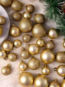 42件套金色圣诞球挂饰，经典圣诞装饰套装，圣诞装饰，圣诞树挂饰，2026年圣诞装饰品，防碎悬挂装饰，适用于圣诞节、生日、情人节、复活节、节日、婚礼派对、家居、办公室墙面装饰 - 完美的圣诞树装饰，营造节日氛围（圣诞球形状随机）冬季房间装饰 圣诞装饰 家居圣诞礼物 圣诞装饰 - 金色 - 查看 3