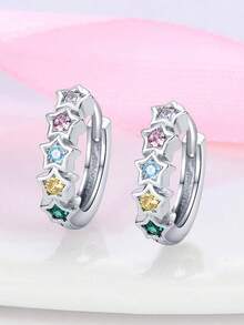 一对优雅的立方氧化锆星形耳环，适合女性在婚礼、派对、订婚、周年纪念、情人节等场合佩戴，也是送给母亲的理想礼物。 - 1# - 查看 17