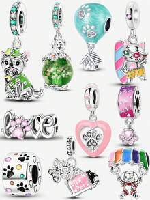 1pc Fashionable Silver Cat Paw Pendant Plated Suitable For DIY Jewelry Making For Women - Silver - View 2