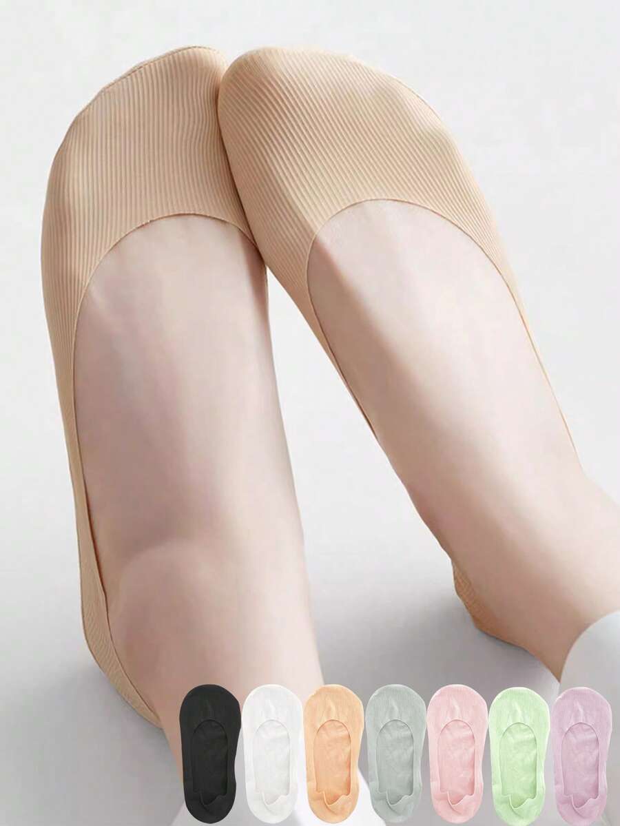 Of Boat Socks Solid Color Summer Thin Shallow Invisible Non-Slip Does Not Fall Off The Heel Socks Ice Silk Is Versatile Christmas Gift - Mouldless - View 1