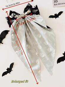 1 件/4 件万圣节女式趣味深色风格丝带蝴蝶结发夹，骷髅和指关节图案发饰，适合日常佩戴和节日造型，女士冬季服装，蝴蝶结，可爱