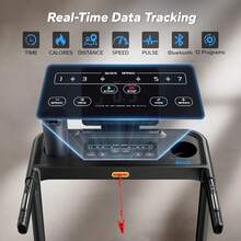 MERACH Foldable Treadmill With Incline, 7.5MPH Quiet Treadmills For Home With Double Deck Technology, 4 Silicone Shock Cushion, Heart Rate Monitoring,16.5" Wider Belt, APP, 15%Auto Incline - 美規A型插(110-127V) - 查看 6