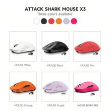 ATTACK SHARK Mouse Sem Fio, Mouse Gamer Attack Shark X3 com Sensor de Jogo PixArt PAW3395, BT/2.4G/Com Fio Macro DPI Médio Mão Leve Várias Cores Opcionais, Presente do Dia dos Namorados Periféricos de Computador