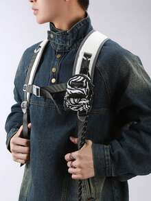 Mini Pouch, Small Canvas Coin Purse Wallet, Travel Tactical Bag For AirPods, Earphones, Galaxy Buds, Coins, Keys, Paper Money, Zebra, Leopard, Cow, Cherry, Daisy Print - Multicolor - View 12