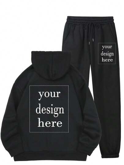 2-delat set med huvtröja + mjukisbyxor, personlig Thanksgiving-present, julklapp - personlig sporttröja för kvinnor, lägg till din egen text/bild (märkesdesign/företagslogotyp/familjefoto/selfie), snygg, mode, hipster, avslappnad, minimalistisk chic, personlig, anpassad, unik, killkostymer, kapselgarderob, herrbas/gatustil, perfekta presenter till honom, pojkvän, familj, vänner, för födelsedagar, för semester/helgdag, för skola/tävling, för sport/klättring, aktiva set för kvinnor