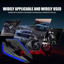 2pcs/Set Motorcycle Side Wing Air Spoiler Wing Universal Car Side Panel Air Knife Air Deflector Fairing Decorative Stickers For Car Scooter Motorcycle Body Exterior Decoration Accessories