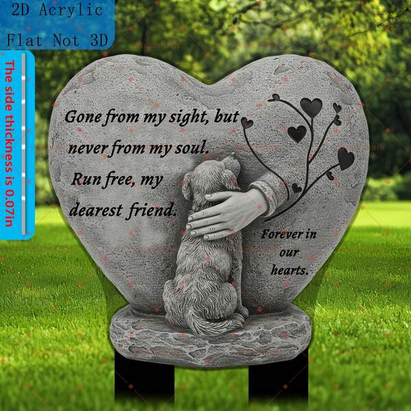 1 pieza Placa conmemorativa clásica para mascotas, estaca de jardín de acrílico de 24x16cm, montada en el suelo, decoración exterior resistente a la intemperie, memorial de Pascua, memorial de tumba, memorial de amigo, memorial de mascota, 2D plano, sin electricidad requerida, estilo aleatorio
