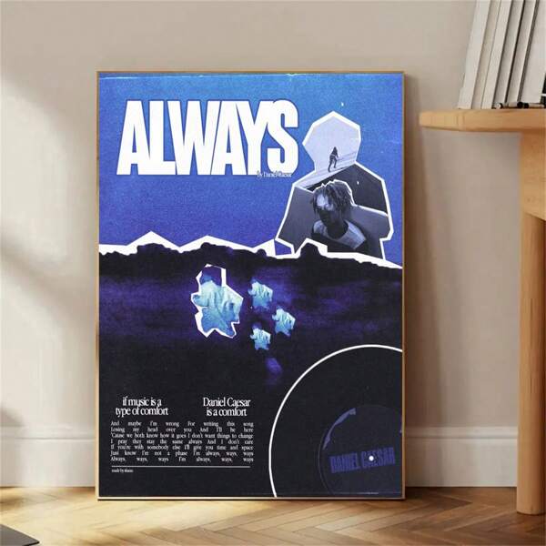 1 Stück rahmenloses Gemälde Sternalbum Cover Leinwandkunst - Moderner Pop-Stil, geeignet für Schlafzimmer, Wohnzimmer, Büro und Musikzimmer Dekoration, Musikzimmer Dekoration | Moderner Pop-Stil Poster | Lebendige Druckqualität, Musik Dekoration