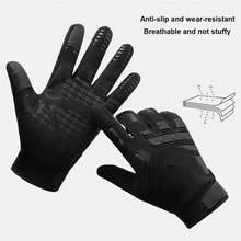 1 par de luvas masculinas de ciclismo ao ar livre com tela sensível ao toque, luvas de fitness antiderrapantes adequadas para esportes ao ar livre, caminhadas, treinamento de força, luvas respiráveis multifuncionais, disponíveis em várias cores e tamanhos - Multicolorido - Ver 3