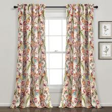 LUSH DECOR Dolores Light Filtering Window Curtain Panels Blue 52x95+2 Set Halloween-Fall Decor-Room Decor - 中性/多色 - 查看 3