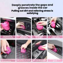 1pc/2pcs/3pcs/4pcs Car Cleaning Gel Interior Cleaning Soft Glue Car Gap Air Outlet Cleaning Mud Keyboard Cleaning Glue Interior Cleaning Brush