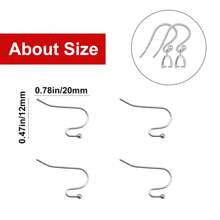 99.9/199.9 件弧形法式耳环钩，带环和珠子，耳环制作套件，防过敏耳钩，适用于 DIY 珠宝制作耳环配件