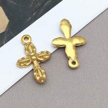 2 件不锈钢金色十字架吊坠，十字架吊坠，适用于 DIY 手链项链耳环链珠宝制作配件 - 金色 - 查看 12