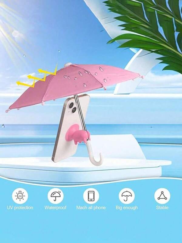 Umbrella para teléfono con soporte de ventosa - Pantalla solar portátil bloqueadora de deslumbramiento para teléfonos inteligentes, tabletas y dispositivos de navegación Adjustable Anti-Ref Sha Sombra para senderismo al aire libre, viajes, playa de verano, artículos esenciales de regreso a la escuela