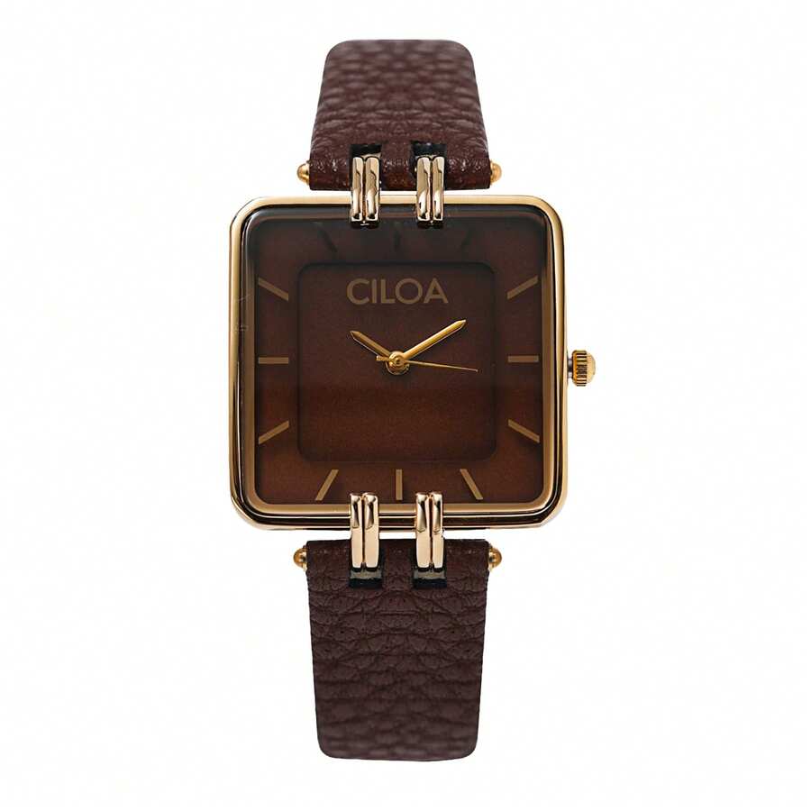 1pc CILOA Minimalist Luxury Brand New Ladies Watch - 咖啡棕 - 查看 1