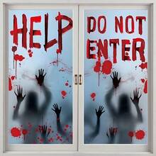 1/2 Pieces, Halloween Style Horror Pattern Window Film Decal - Large Size Halloween Red Blood Handprints Footprints "HELP / DO NOT ENTER" Decorative Design, Horror Ghost Shadow, Anti-Peeping Privacy Window Film, Enhance Your Home Decoration Halloween Decor Christmas Decoration Thanksgiving Wedding Home Decor Home Decor Fall Decor Autumn Decor Birthday Decorations For Gifts Party Supplies Indoor Holiday Festival Decor Wall Decor Halloween Ornaments - Multicolor - View 10