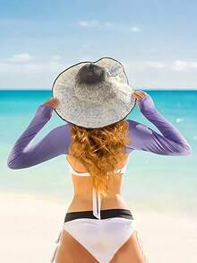 1 件女士凉爽披肩袖套带指孔，舒适透气，防紫外线，女士防晒凉爽披肩 - 彩色 - 查看 6