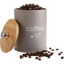 Fasmov Set Of 3 Kitchen Canister Set, Coffee, Sugar, And Tea Storage Container Jars With Lids Storing Sugar, Coffee And Tea, Gray