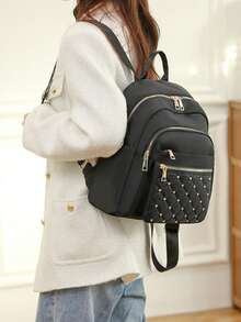 Functional Backpack For Women, Business Casual Commuting Travel Backpacks, Cute Multi-Compartment Versatile Computer Daypack, Portable Campus School Bag For Junior High School And College Students, School Backpack, Elementary School, Middle School, High School, Back To School Bags, Waterproof, Lightweight, Classic Casual, Suitable For Teen Girls Women College Students, Teacher, Perfect For Back To School, First Day Of School, Middle School, High School - 彩色 - 查看 13