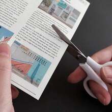 1/3/5/10pcs Portable Mini White Handmade Scissors, Stainless Steel Craft Scissors With Cover, Multifunctional Plastic Handle Paper Cutting Knife, Household Mini Safety Scissors