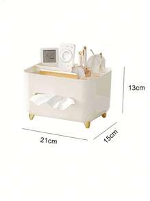 1 pièce Boîte à mouchoirs de luxe et durable, style mode. Espace de rangement multifonctionnel pour la télécommande, les clés et autres essentiels. Décoration élégante de couleur crème pour la maison. Conception compacte et robuste pour la table, le bureau ou la coiffeuse - Boîte de rangement décorative pour la chambre, le bureau ou le dortoir - Multicolore - Voir 3