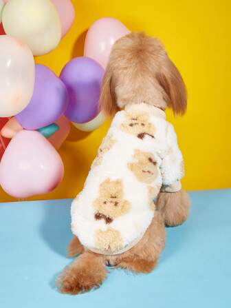 1件卡通图案宠物连帽衫，猫狗通用，INS风