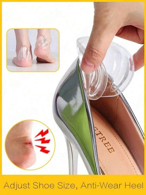 5 Pairs, Forefoot And Heel Pads - Transparent Silicone Insoles, Comfortable Insoles, Suitable For Standing, Outdoor Activities, Hiking, Dancing, Sports - Soft, Non-Slip Insoles, Comfortable High Heel Insoles, Soft Gel Sole Protection For Men And Women Summer Cooling,Beach,Travel