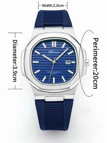 Reloj de cuarzo clásico de negocios resistente al agua y luminoso con fecha para hombres DENVOSI - Plateado - Ver 11