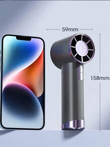 1 件男女通用纯色 USB 可充电大功率迷你手持风扇，适合送礼、夏季户外旅行沙滩运动居家办公日常使用