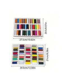 39 carretes de hilos de coser de colores surtidos, hilos para costura y manualidades del hogar - multicolor - Ver 10