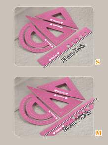 LICVIC Juego de reglas personalizadas con texto, reglas personalizadas, regla triangular, regla de línea ondulada, transportador, útiles escolares, artículos esenciales para la universidad, día del maestro, dibujo, pintura, herramientas de medición, útiles escolares, papelería, azul/rosa, personalizado, personalizable, diario, estudiantes, maestros, oficinas, niños, niñas, amigos - Multicolor - Ver 6