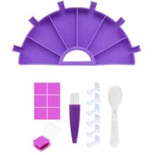 9pcs/15pcs Diamond Painting Multi-Function Tools Set: Diamond Painting Pen, Diamond Storage Tray, Diamond Embroidery Sieve, Diamond Painting Disc, Nail Art Dotting Tools - Purple - View 13