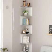 1 pièce Étagère d'angle murale, sans perçage requis, étagère de rangement pour chambre à coucher, salon, coin