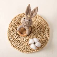 手工针织兔子婴儿摇铃玩具，多色，婴儿安抚和助眠，婴儿注意力训练，易于抓握和发声玩具 - 彩色 - 查看 9