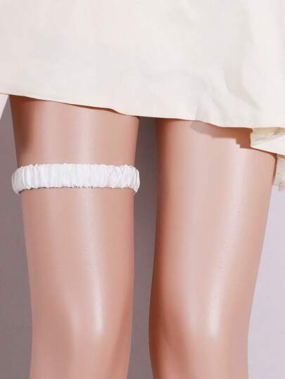 1 件女士简约基本款婚礼吊袜带，欧美新娘腿带