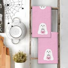 2/4 Paños de cocina con estampado de fantasmas, Halloween, súper absorbentes de microfibra moderna, paños de cocina para cocinar y hornear, paños de cocina estampados, trapos de limpieza, toallas de mano, súper suaves y muy absorbentes, gran regalo para vecinos, madres, amigos, cumpleaños, Halloween, inauguración de la casa, decoración de cocina, artículos esenciales para el hogar