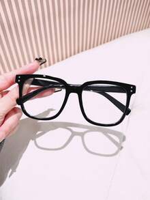 1 szt. Damskie okulary PC Rivet Black z płaskimi soczewkami, Okulary, Damskie okulary z płaskimi soczewkami, Akcesoria Y2K, Powrót do szkoły, Okulary dla kobiet, Prezent dla kobiet, Niezbędnik na święta, Nadaje się do szkoły, dojazdów do pracy, codziennego życia, gier mobilnych