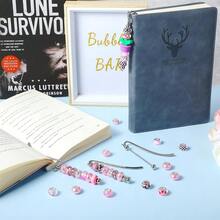8pcs Beaded Bookmarks, Decorative Handmade Beaded Bookmark Pendant Hanging Rope DIY Craft For Office, Home, Book Lovers, Students, Teachers