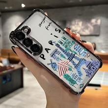 Funda de Teléfono de Landmark de París para Samsung S25, S24, S23 FE Ultra Plus 4G/5G - Funda Transparente Suave a Prueba de Golpes - Colores mixtos - Ver 4