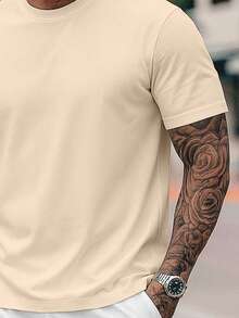 Streetwear T-Shirt And Shorts Kit NY Premium Cotton Shirt Set 26.1 - 米白色短褲 - 查看 2