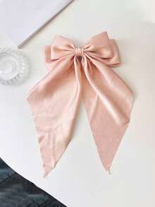 4pcs/1pc Elegant Bowknot Ribbon Hair Clips, Spring Loaded Barrettes, Versatile One-Piece Hair Claws For Ponytail, Mother's Day, Back To School, Thanksgiving, Christmas, New Year, Valentine's Day, Carnival Gifts, Hair Slide, Bobby Pins - Multicolor - View 5